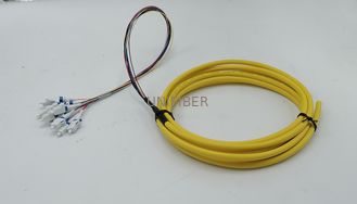 1.5m (5ft) Fiber Pigtail LC UPC 12 Fibers OS2 Single Mode 0.9mm Fanout Yellow