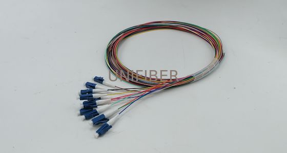 12 Farbcodierte 0,9mm Unjacketed LC UPC Fiber Pigtails OS2 Einzelmodus 1m (3ft)